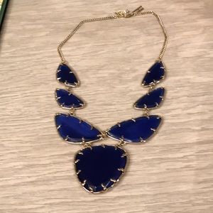 Kendra Scott blue and gold statement necklace